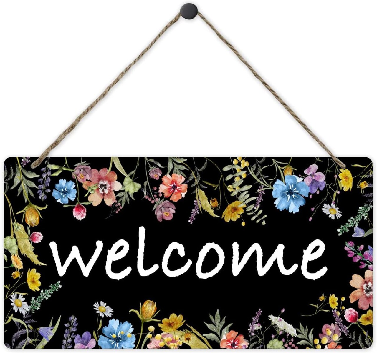 Decorations for Home Welcome Sign for Front Door Wooden Hanging Wall Sign,Decoration for Home Front Door,5.1x10 inches